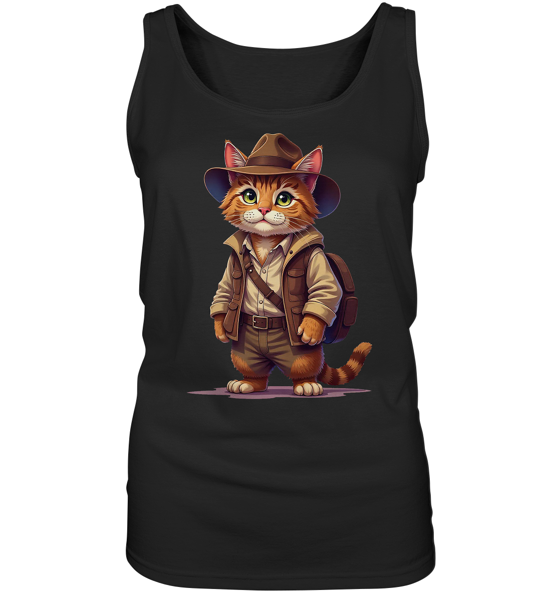 Abenteurer Katze Cartoon  - personalisierbar - Ladies Tank-Top