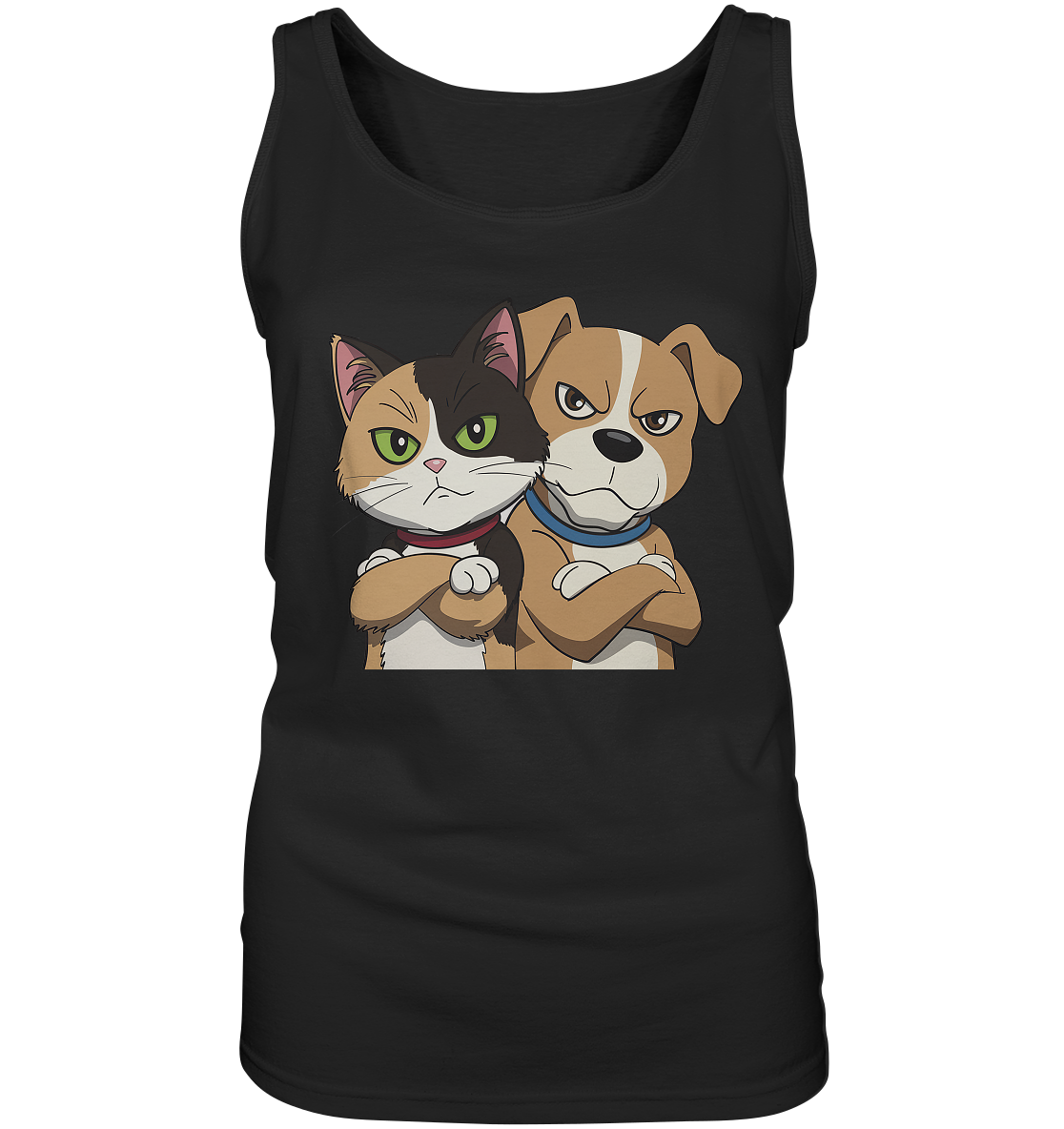 Hund und Katze grumpy - personalisierbar - Ladies Tank-Top