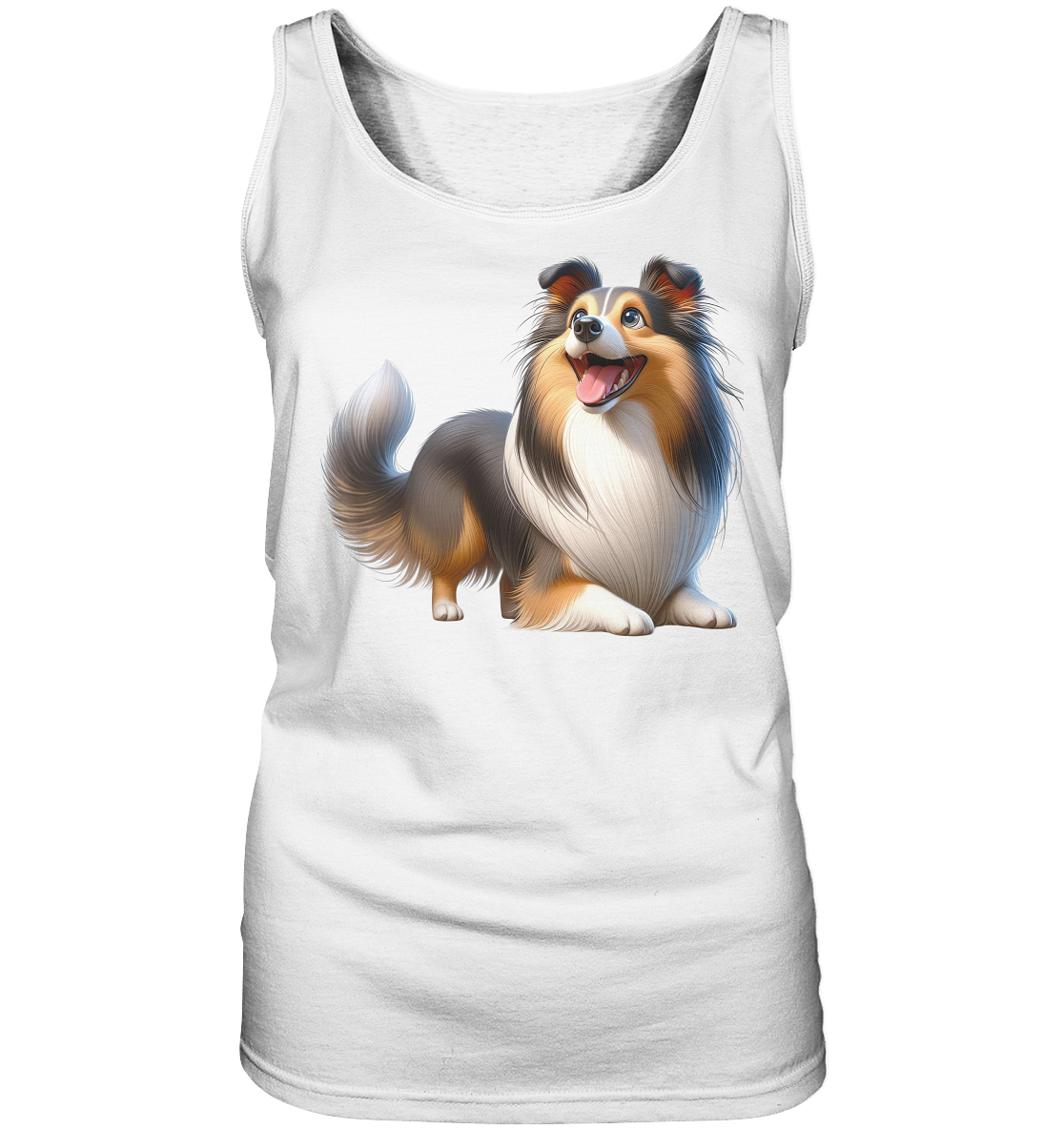 Shetland Sheepdog cartoon personalisierbar - Ladies Tank-Top