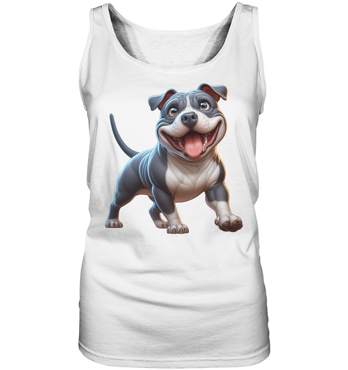 Pittbull Cartoon Hund personalisierbar - Ladies Tank-Top
