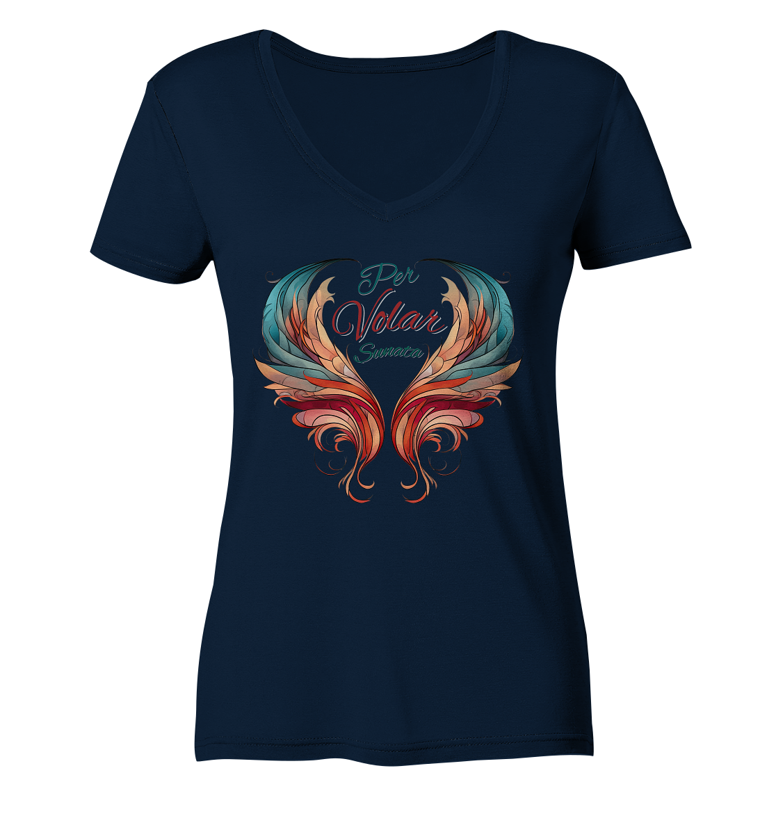 Per Volar Sunata  - Ladies V-Neck Shirt