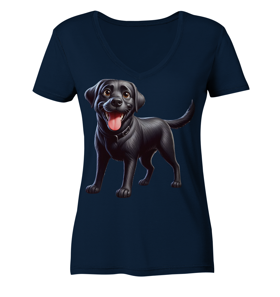 Cartoon Labrador Retreiver - personalisierbar - Ladies V-Neck Shirt