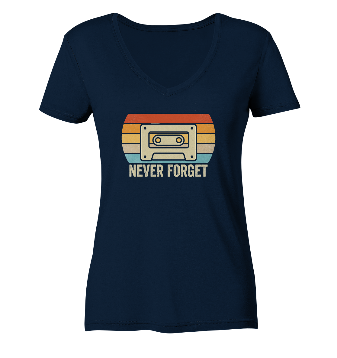 Never Forget Kassette 80's - Ladies V-Neck Shirt