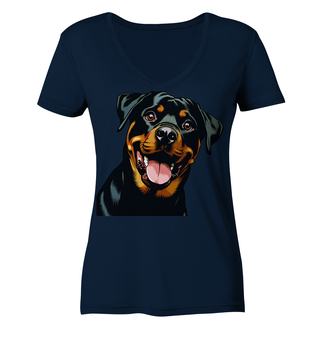 Rottweiler  Comic - personalisierbar - Ladies V-Neck Shirt