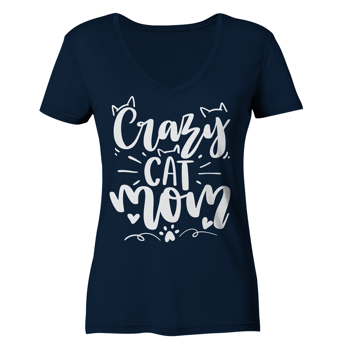 Crazy cat Mom - Ladies V-Neck Shirt