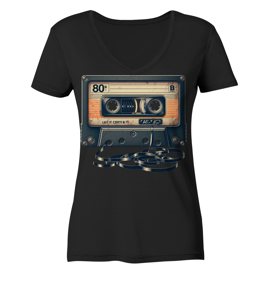 80s Kassettentape - Ladies V-Neck Shirt