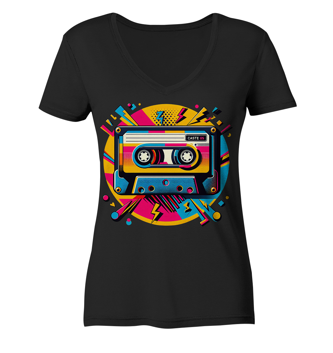 80s Kasettentape - Ladies V-Neck Shirt