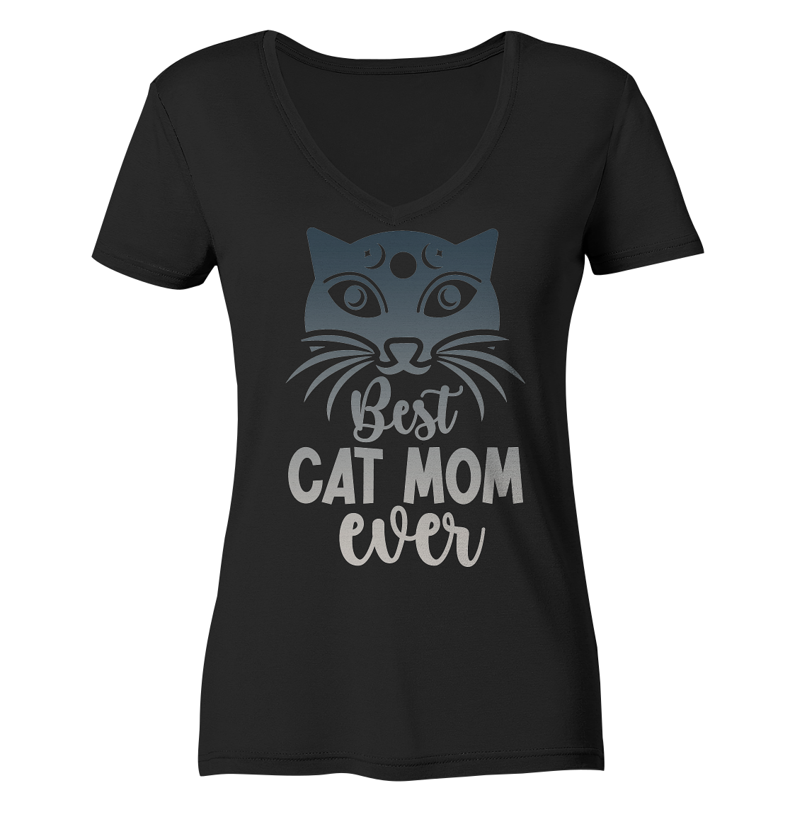 Best Cat Mum ever personalisierbar - Ladies V-Neck Shirt