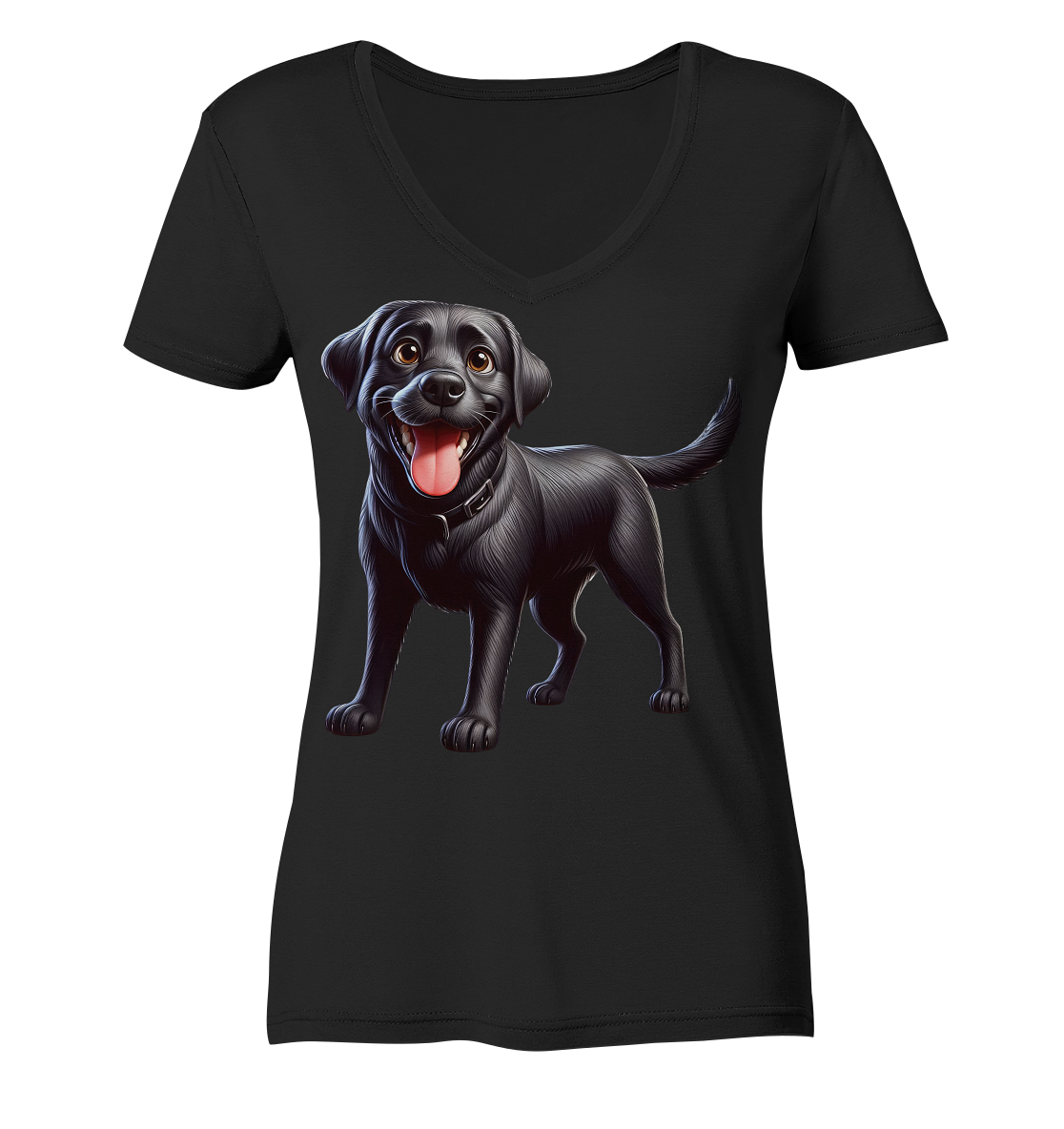 Cartoon Labrador Retreiver - personalisierbar - Ladies V-Neck Shirt