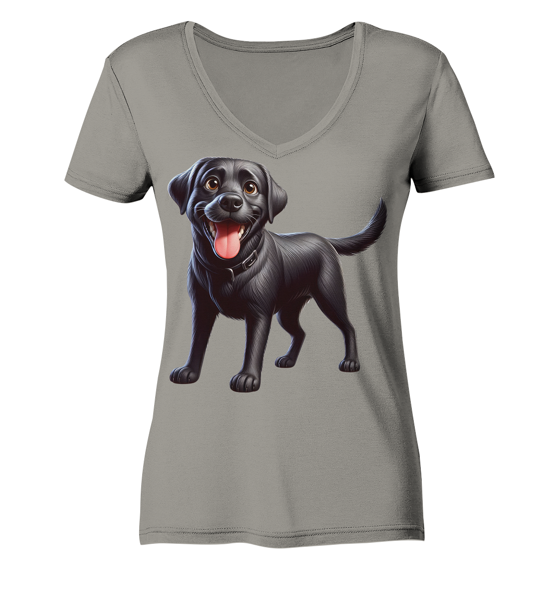 Cartoon Labrador Retreiver - personalisierbar - Ladies V-Neck Shirt