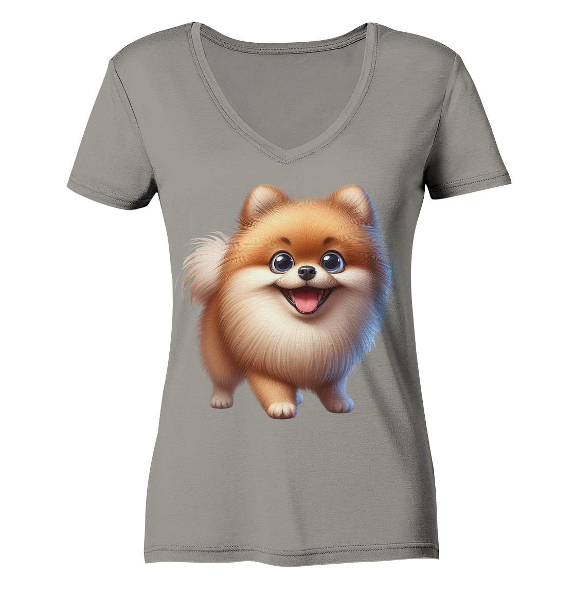 Pomeranien Cartoon - personalisierbar - Ladies V-Neck Shirt