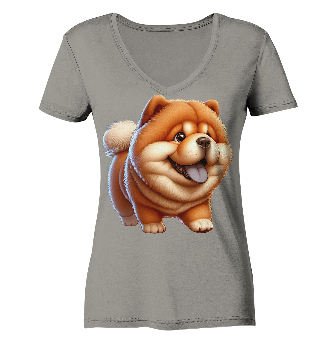 Chow Chow Cartoon Hund - personalisierbar - Ladies V-Neck Shirt