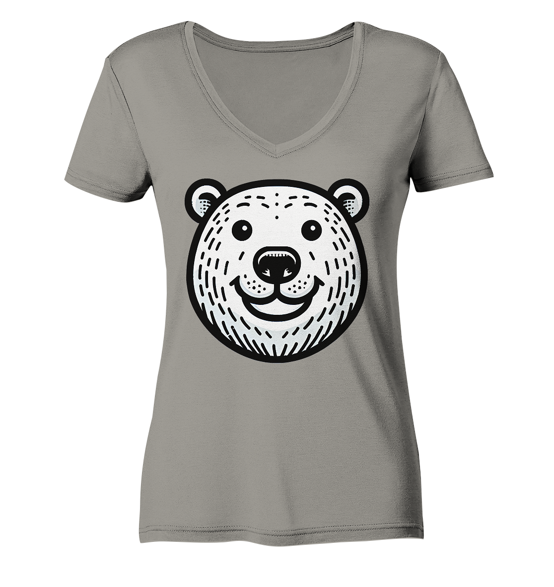Lustiges Eisbär Gesicht   - personalisierbar  - Ladies V-Neck Shirt