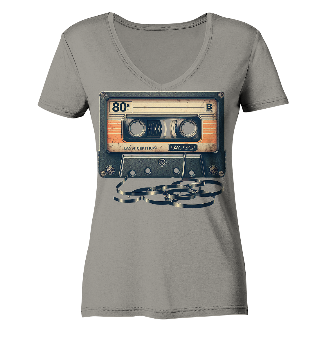 80s Kassettentape - Ladies V-Neck Shirt