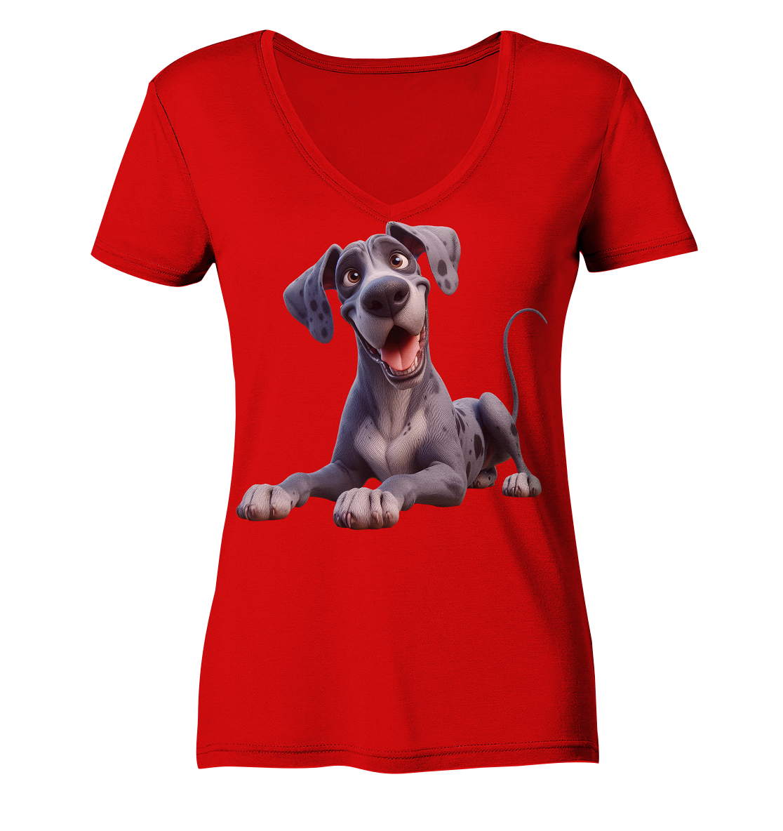 Dänische Dogge - personalisierbar - Ladies V-Neck Shirt