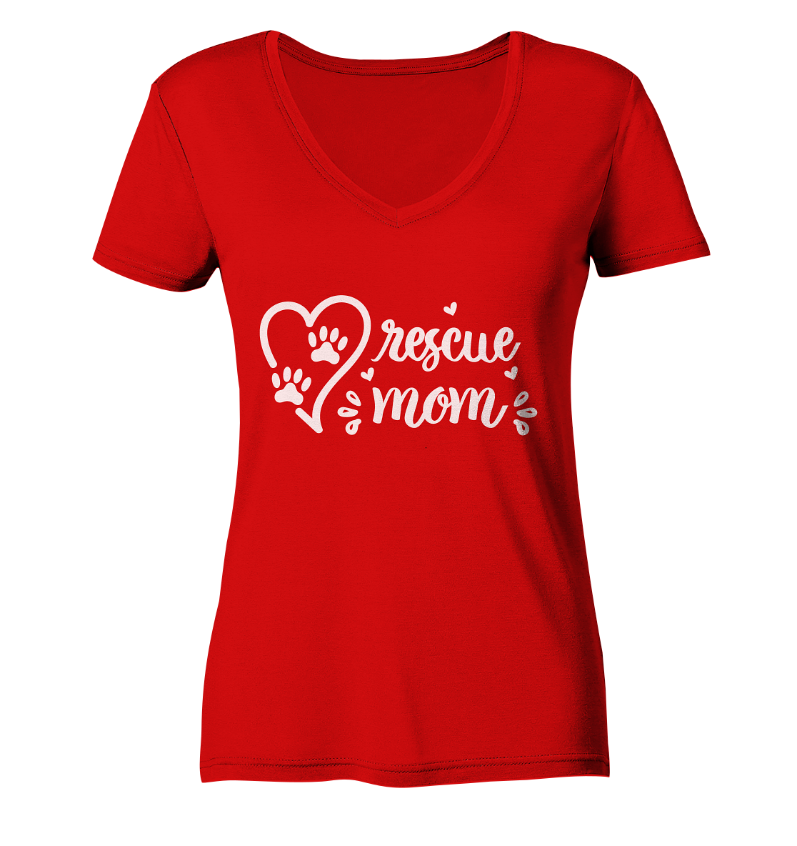 Rescue Mom - Personalisiert - Ladies V-Neck Shirt
