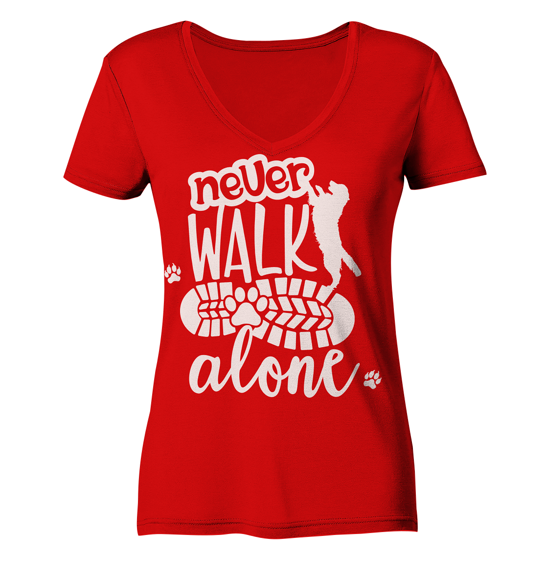 Hundefreunde You never walk alone - personalisierbar - Ladies V-Neck Shirt