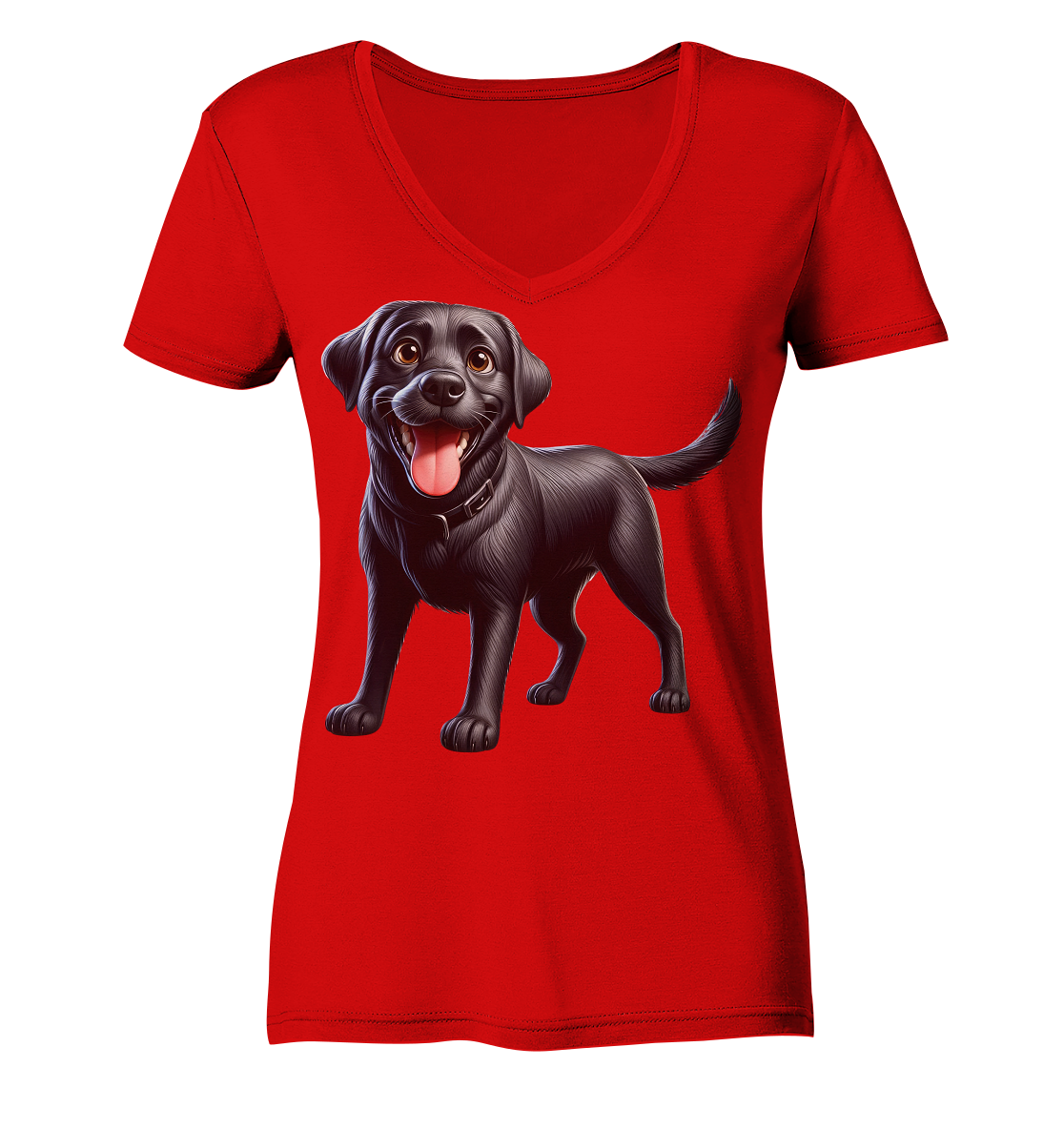 Cartoon Labrador Retreiver - personalisierbar - Ladies V-Neck Shirt