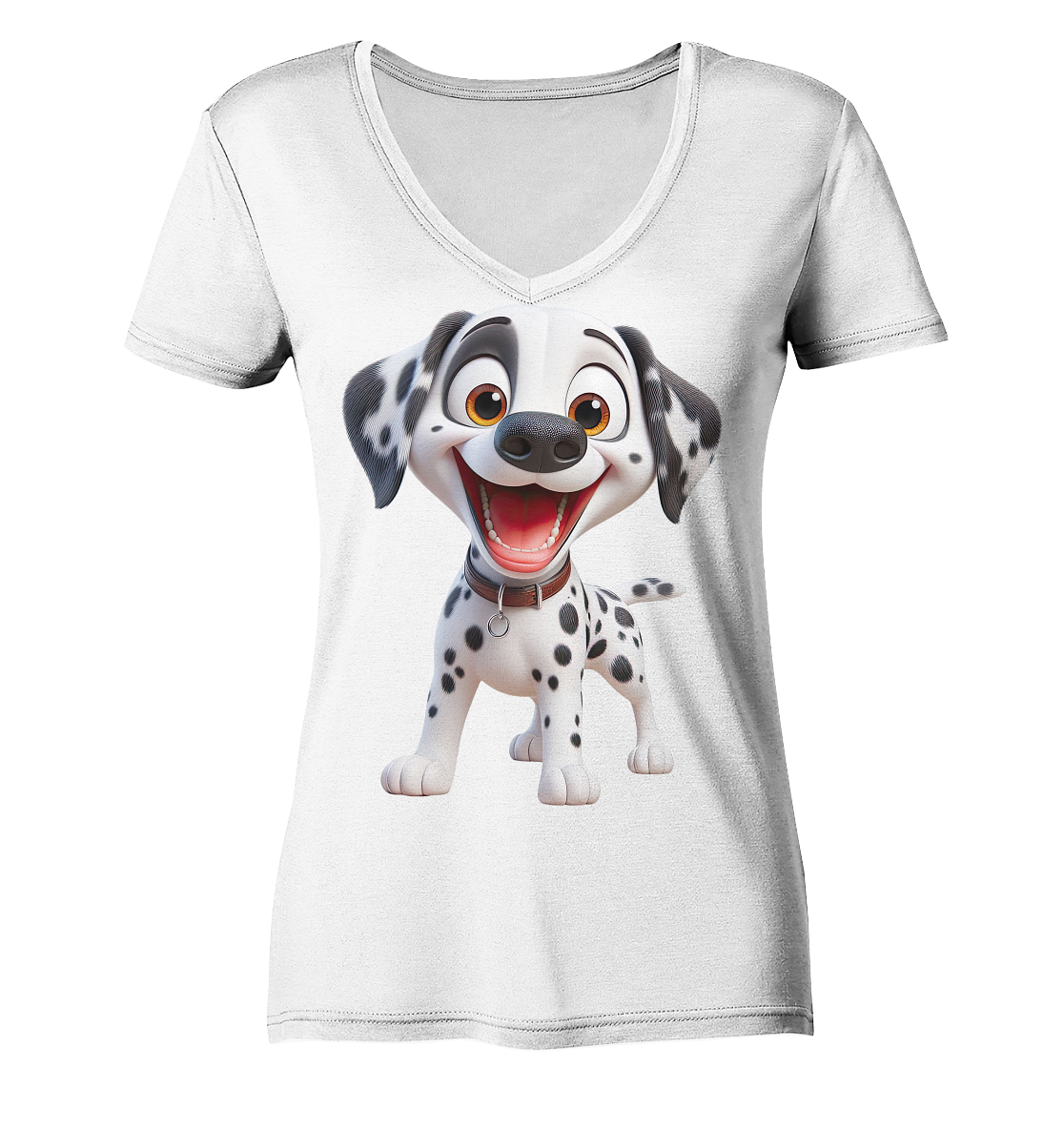 Dalmatina Cartoon - personalisierbar - Ladies V-Neck Shirt