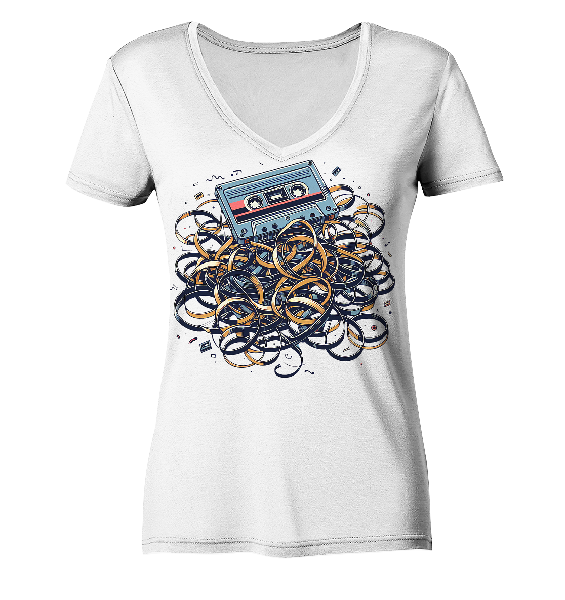 80s Kasettentape - Ladies V-Neck Shirt