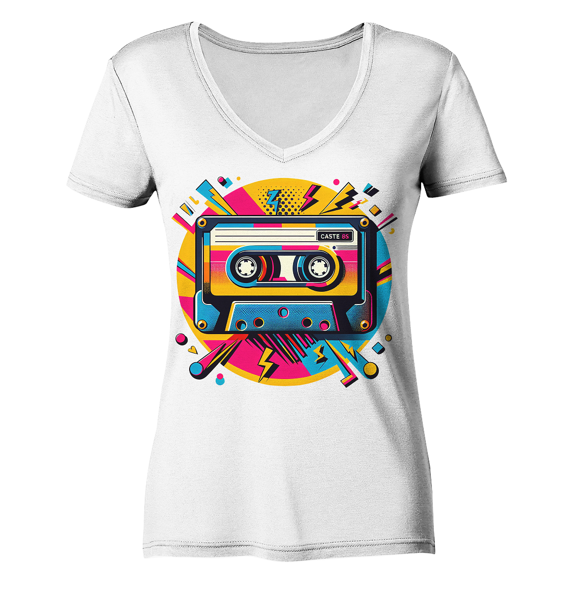 80s Kasettentape - Ladies V-Neck Shirt