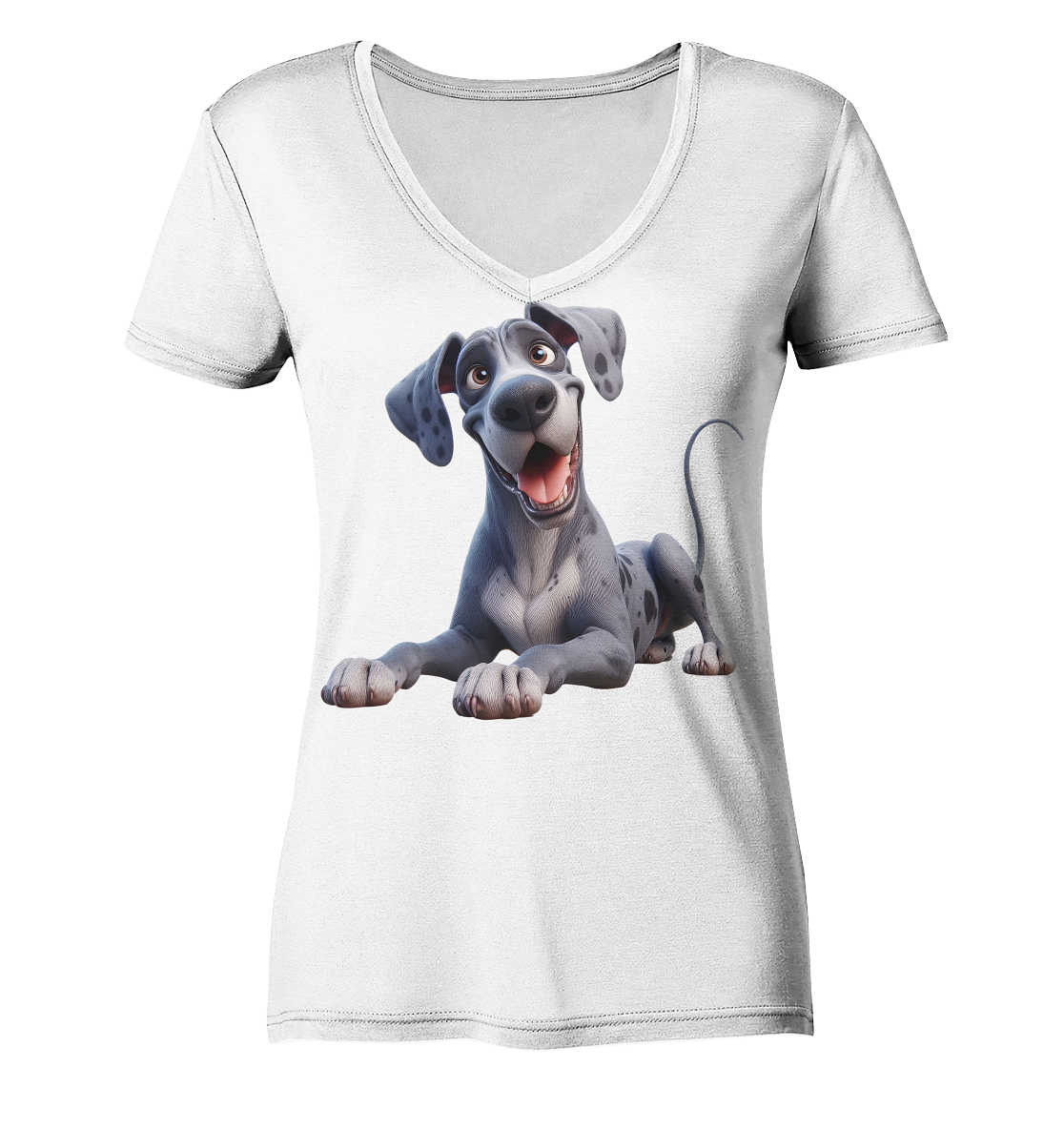Dänische Dogge - personalisierbar - Ladies V-Neck Shirt