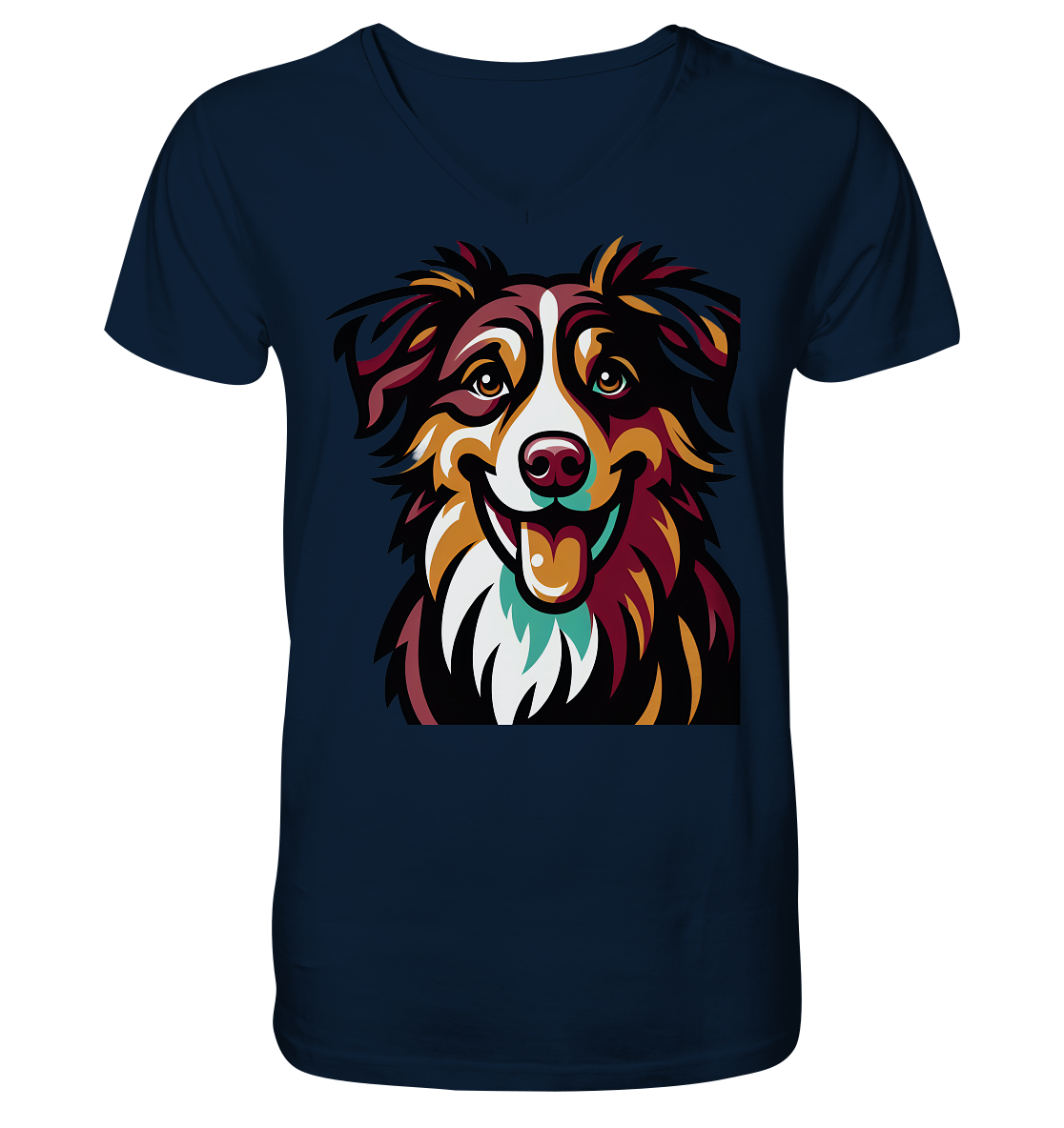 Australian Shepherd Hund - personalisierbar - Mens Organic V-Neck Shirt
