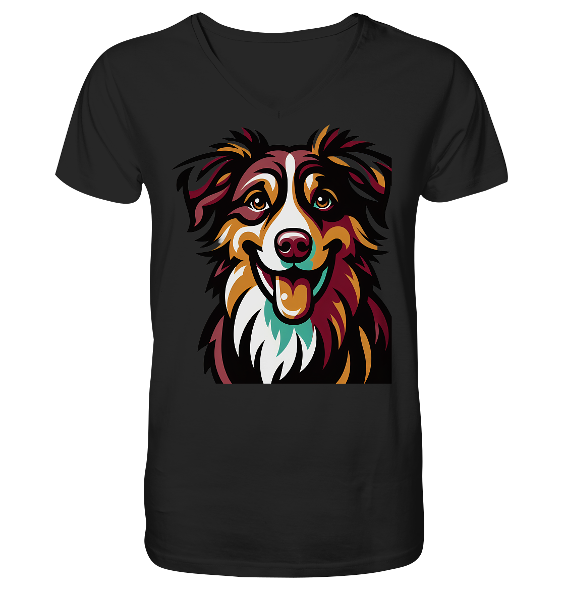 Australian Shepherd Hund - personalisierbar - Mens Organic V-Neck Shirt