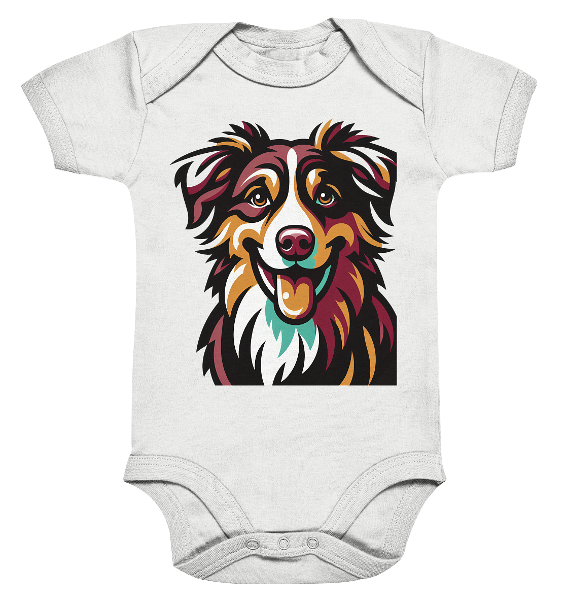 Australian Shepherd Hund - personalisierbar - Organic Baby Bodysuit