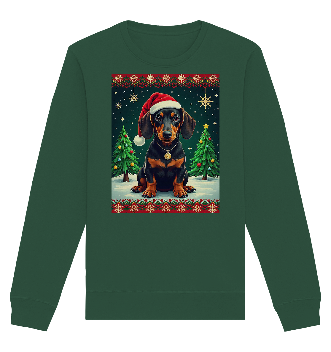 Ugly Christmas Weihnachten Dackel - Organic Basic Unisex Sweatshirt