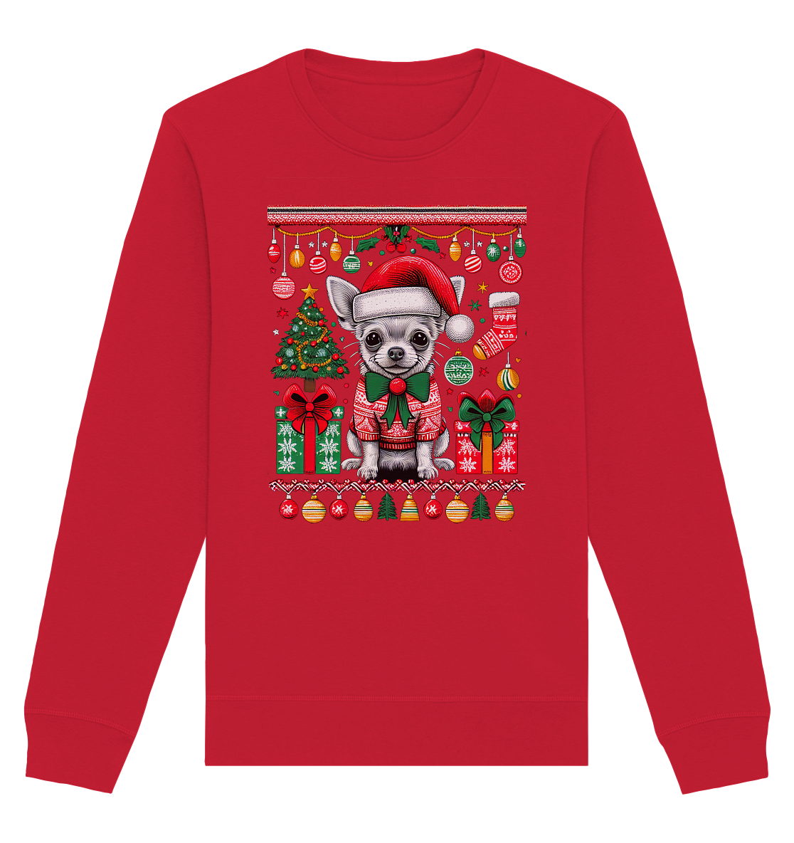 Ugly Christmas Weihnachten Chihuahua - Organic Basic Unisex Sweatshirt