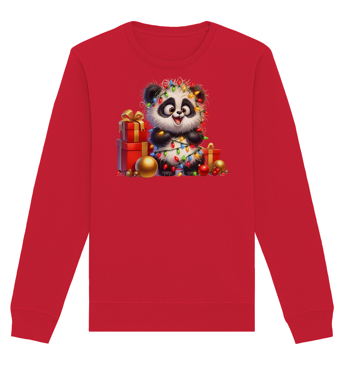 Ugly Christmas Weihnachten Crazy Panda - Organic Basic Unisex Sweatshirt