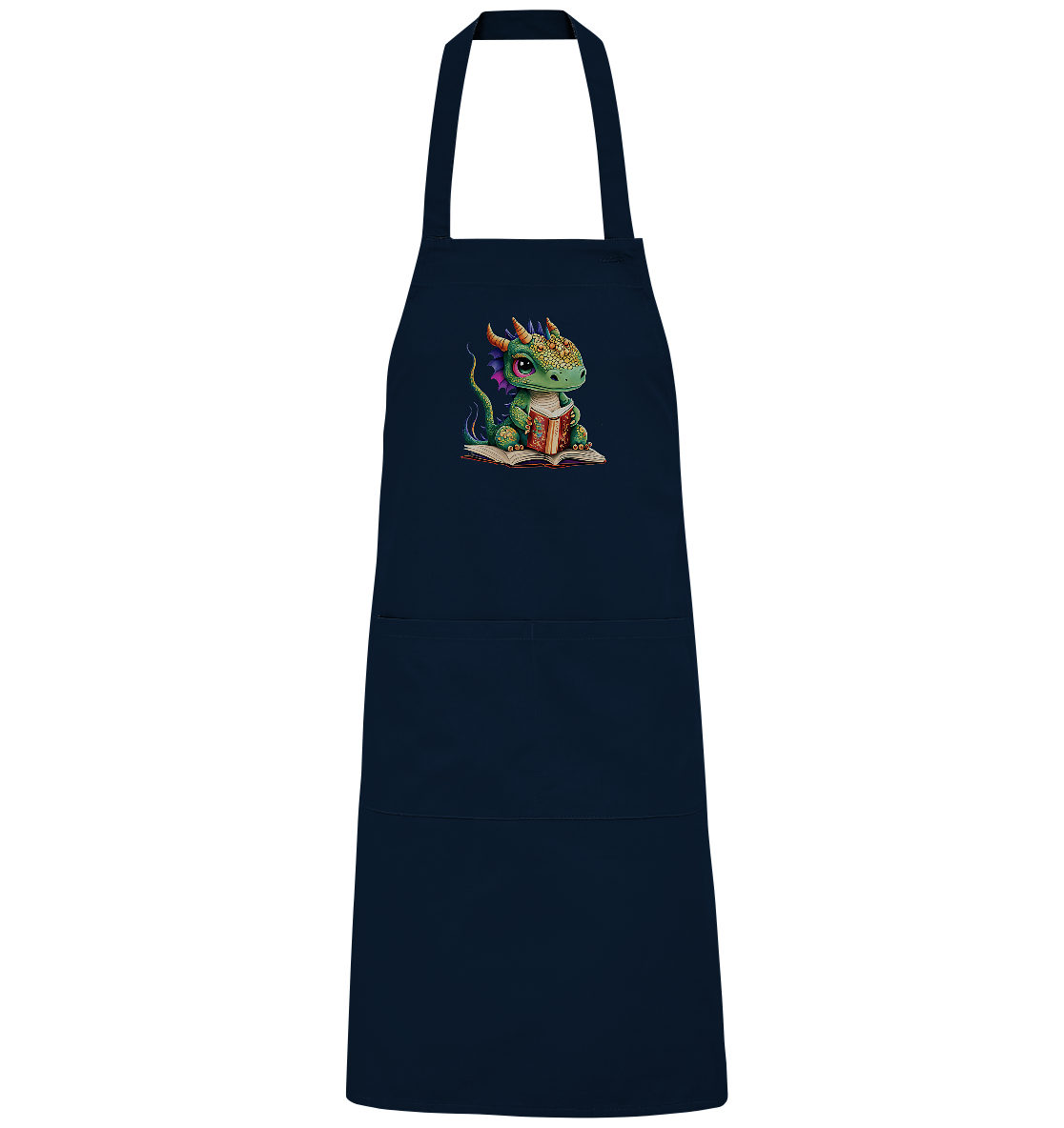 Kleiner lesender Drache -personalisierbar - Organic Grillschürze
