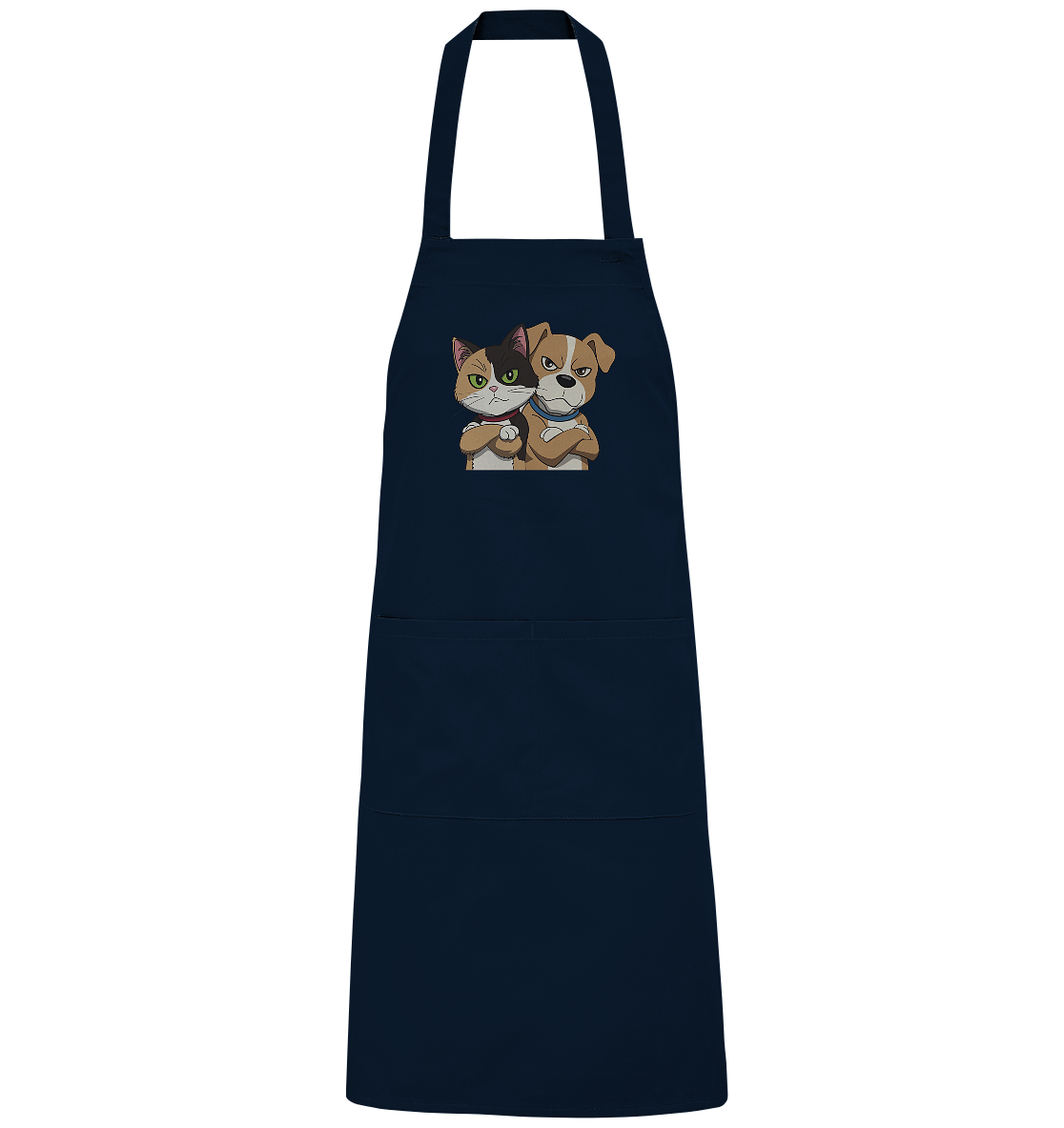 Hund und Katze grumpy - personalisierbar - Organic Grillschürze
