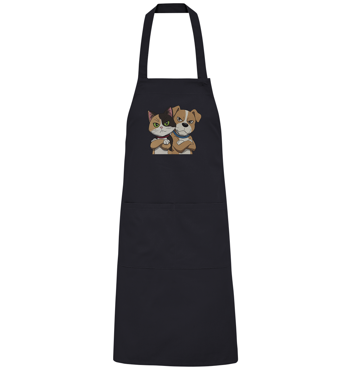 Hund und Katze grumpy - personalisierbar - Organic Grillschürze