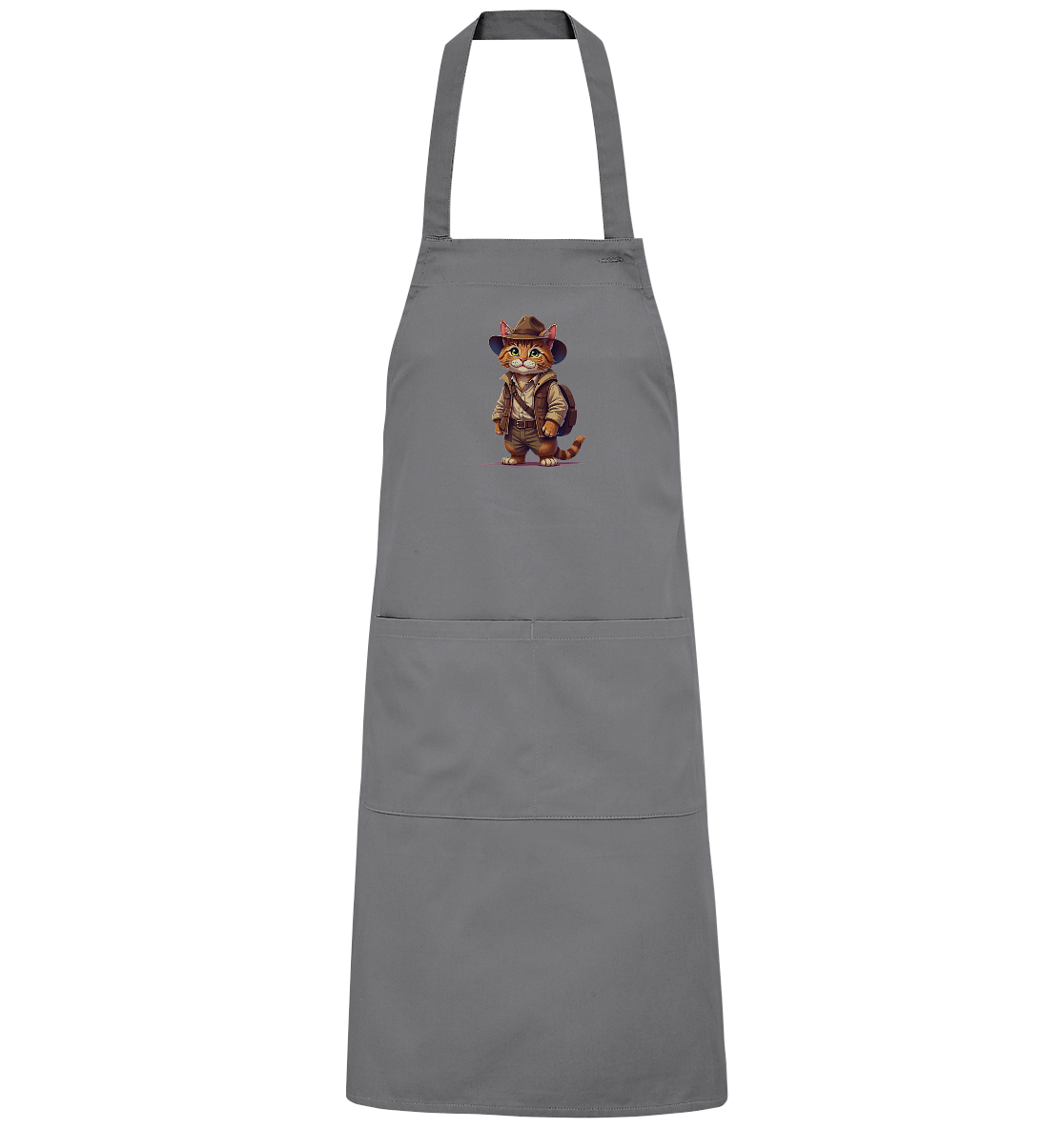 Abenteurer Katze Cartoon  - personalisierbar - Organic Grillschürze