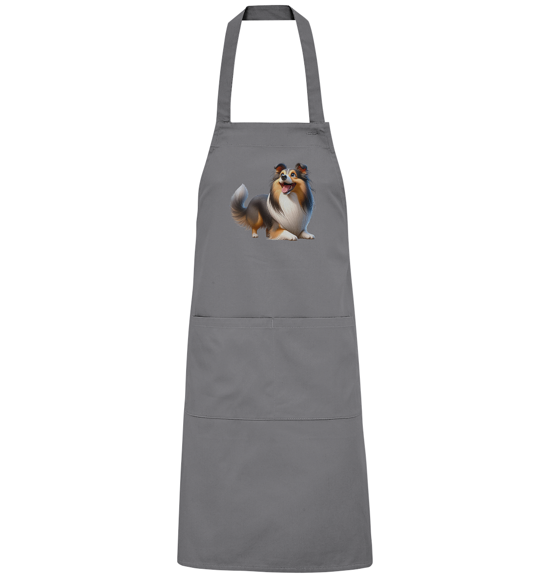 Shetland Sheepdog cartoon personalisierbar - Organic Grillschürze