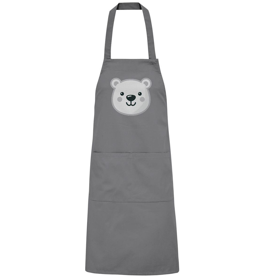 Fröhliche Eisbär Gesicht  - personalisierbar - Organic Grillschürze