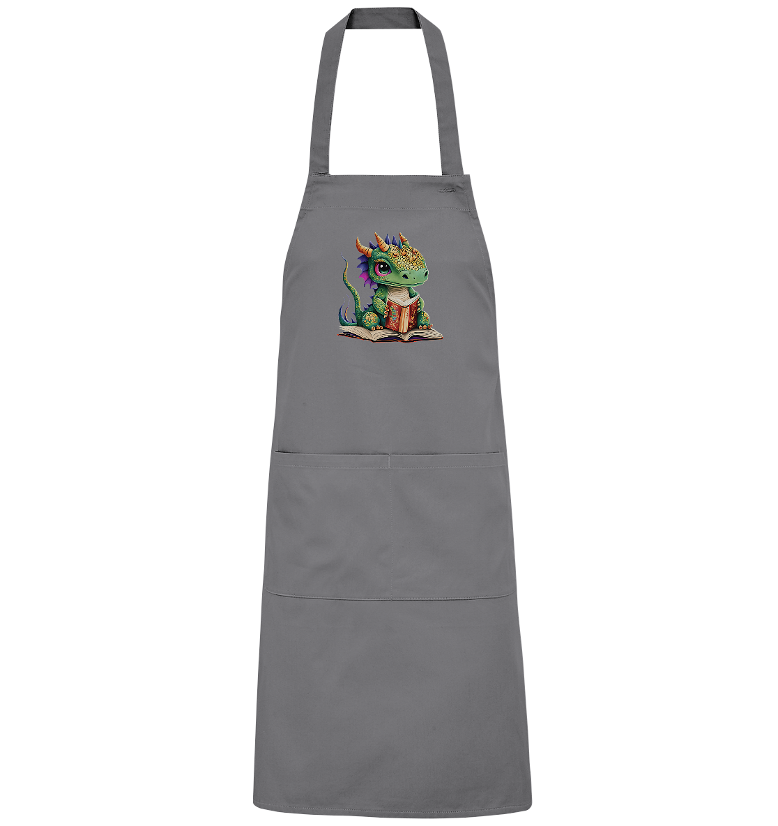 Kleiner lesender Drache -personalisierbar - Organic Grillschürze