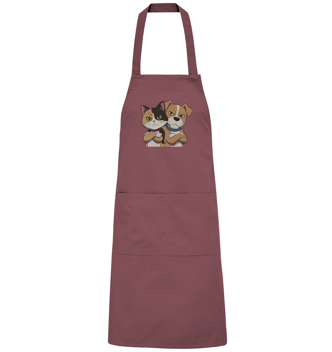 Hund und Katze grumpy - personalisierbar - Organic Grillschürze