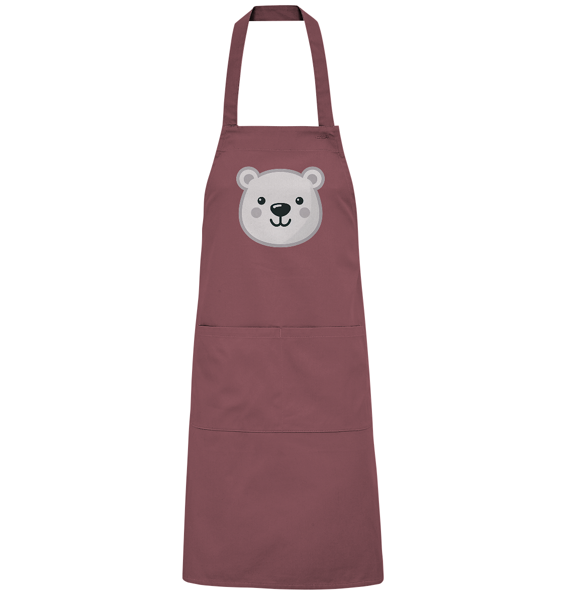 Fröhliche Eisbär Gesicht  - personalisierbar - Organic Grillschürze
