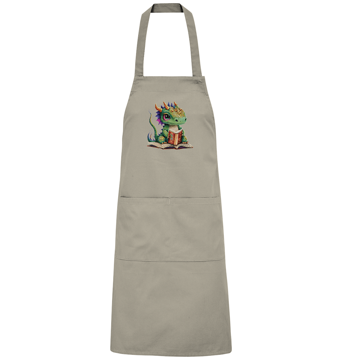 Kleiner lesender Drache -personalisierbar - Organic Grillschürze