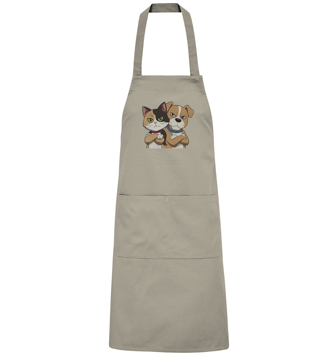 Hund und Katze grumpy - personalisierbar - Organic Grillschürze