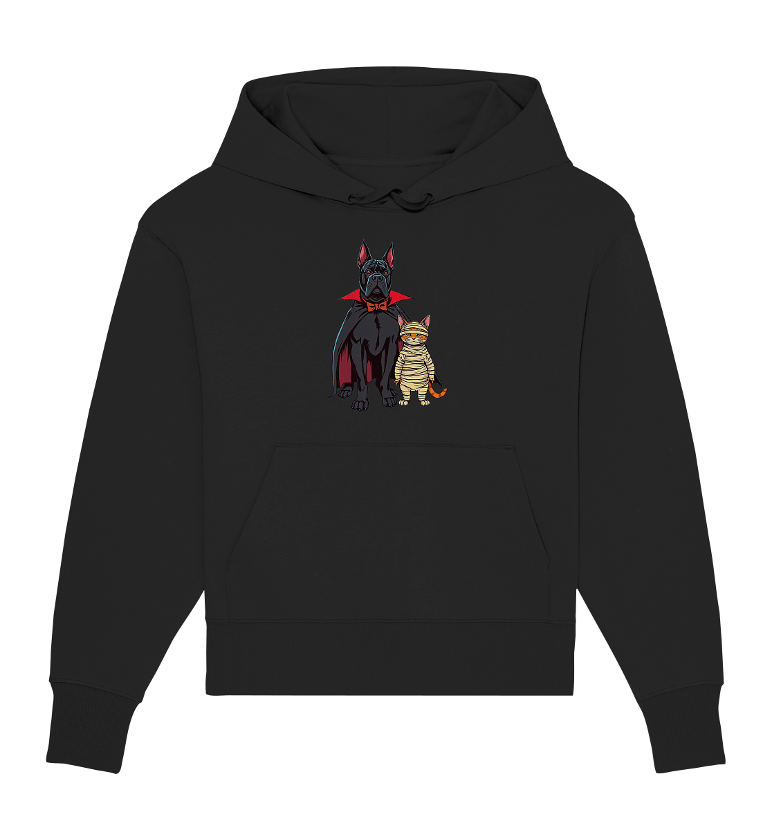 Halloween Cane Corso mit Katze als comic - Organic Oversize Hoodie