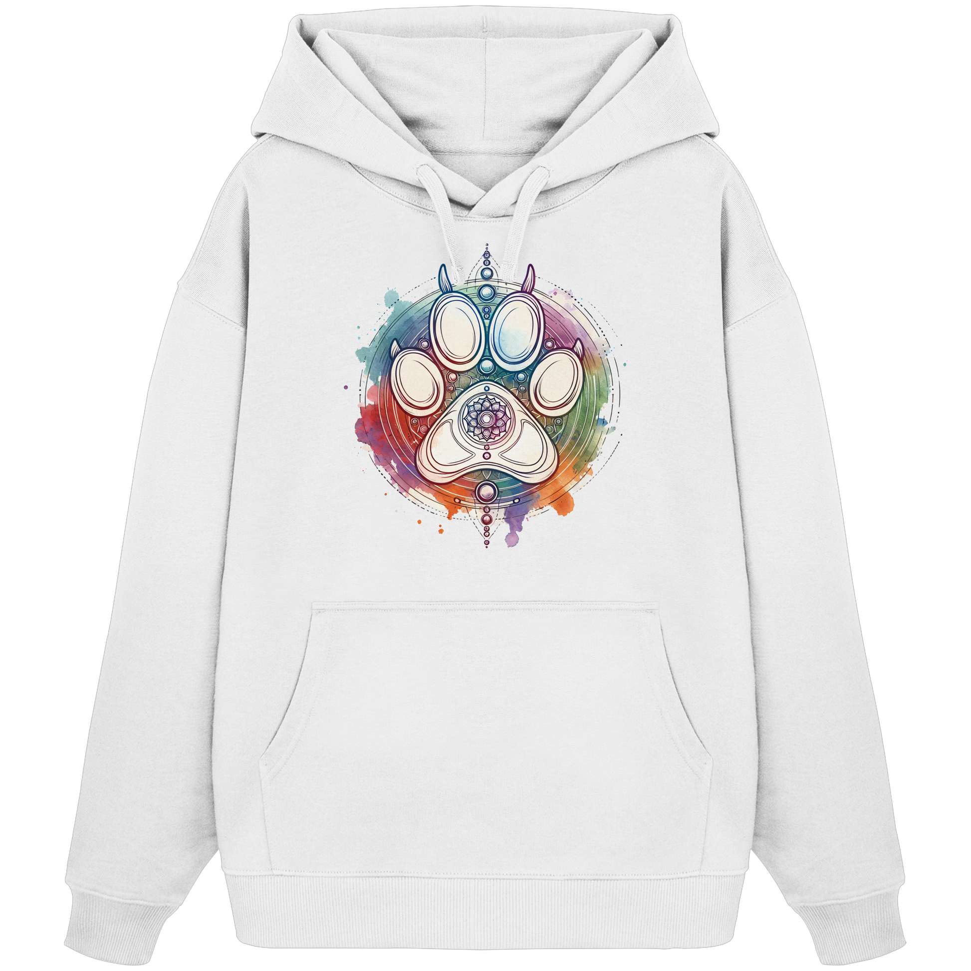 Modernes Design Chakra mit Pfote - Organic Oversize Hoodie