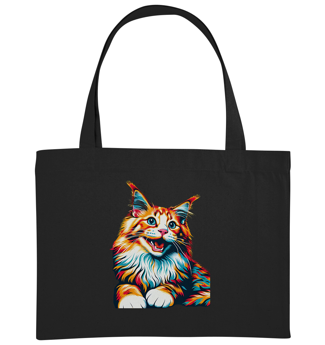 Maine Coon Katze Pop Art - personalisierbar - Organic Shopping-Bag