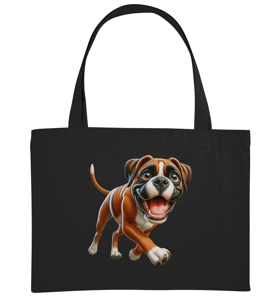 Boxer Cartoon Hund personalisierbar - Organic Shopping-Bag