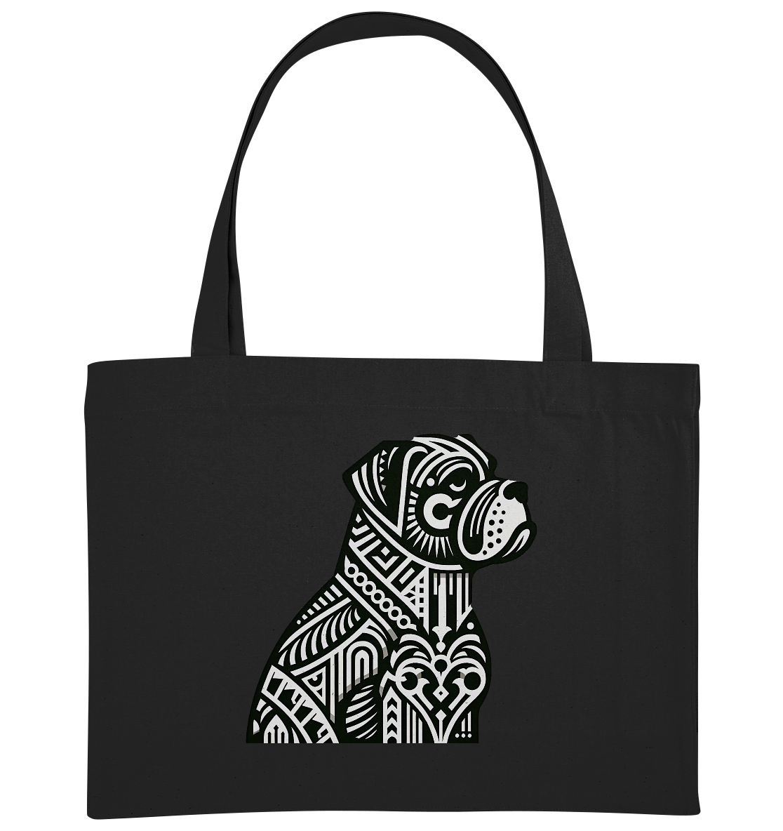Hund Mastif Art Deco  - personalisierbar - Organic Shopping-Bag