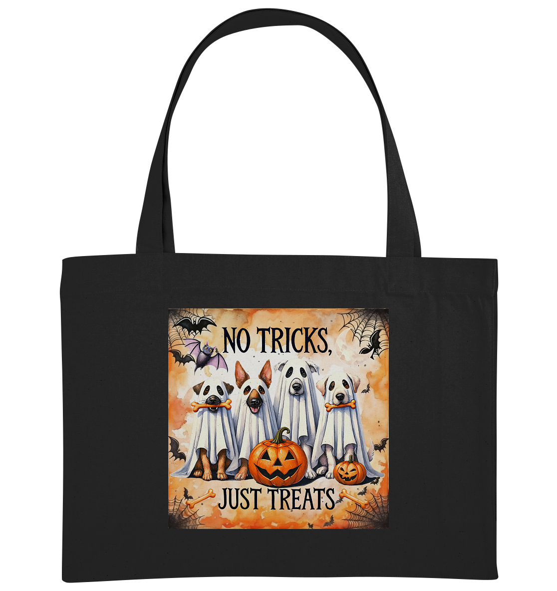 Halloween Dogs No Tricks Just Treats - Organic Shopping-Bag