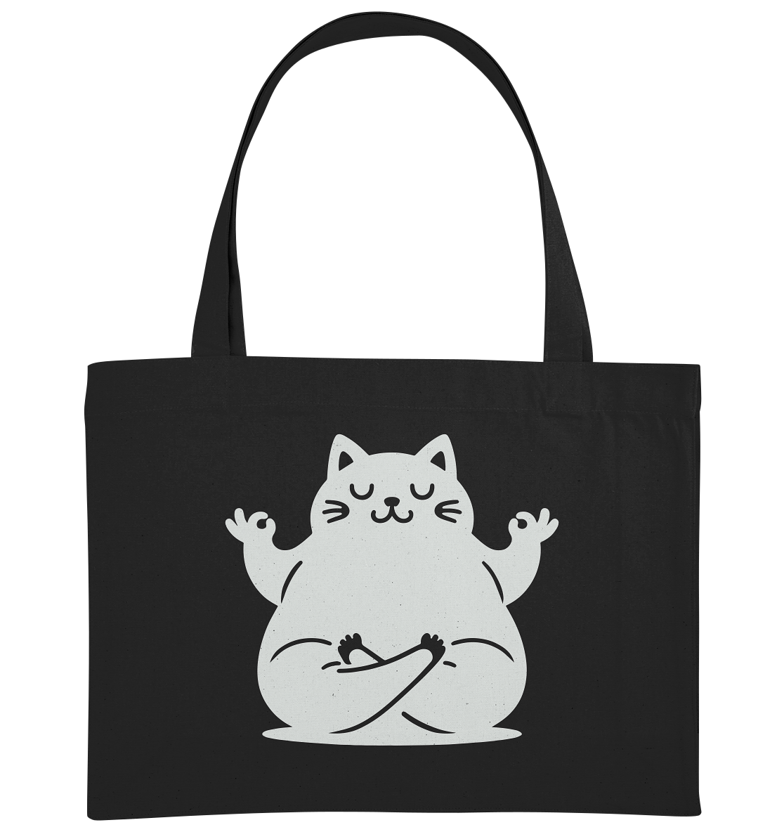 Lustige Yoga Katze - personalisierbar - Organic Shopping-Bag
